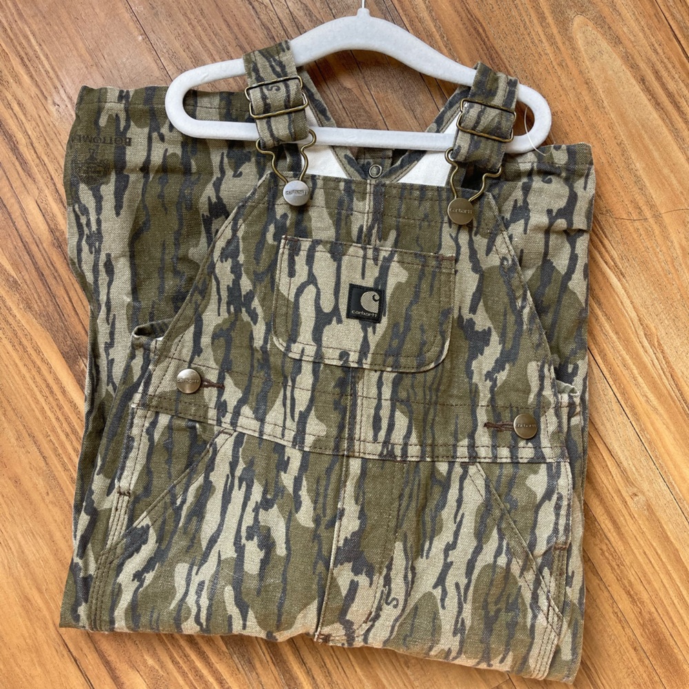 Carhartt Loose-Fit Canvas Insulated Double-Front Bib Overalls - Mossy Oak - NWT